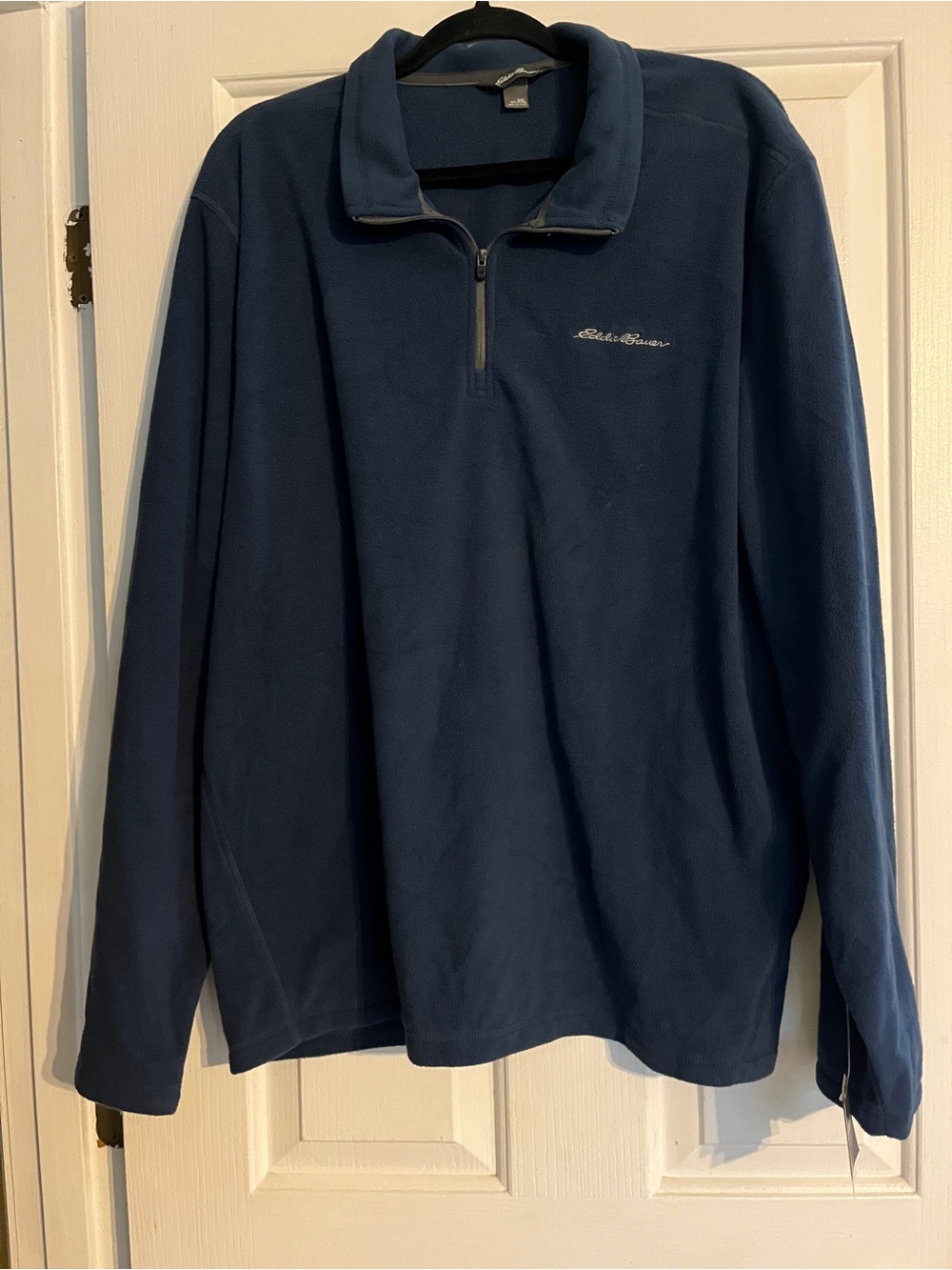 Eddie Bauer quarter zip fleece in soft indigo, size 2XL. Brand new with tags
